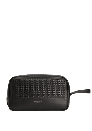 Dolce & Gabbana woven-panelled wash bag - Black