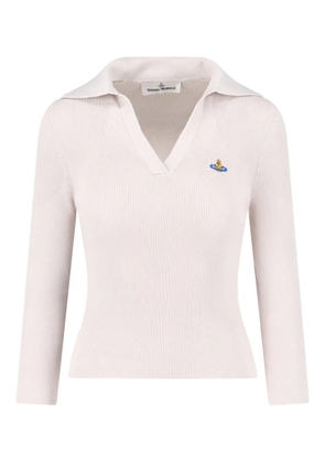 Vivienne Westwood orb-embellished ribbed sweater - Neutrals