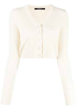 SHANG XIA V-neck ribbed cardigan - White