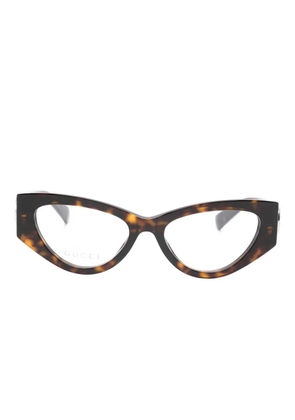Gucci Eyewear cat-eye logo glasses - Brown