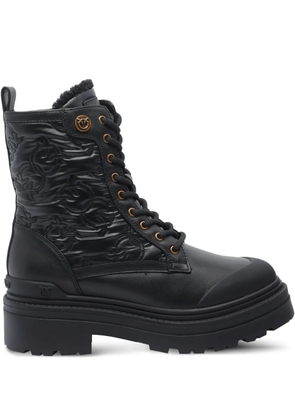 PINKO quilted lace-up boots - Black