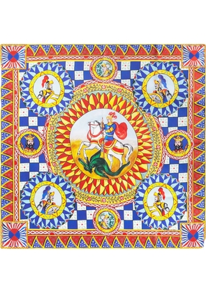 Dolce & Gabbana Carretto-print twill scarf - Blue