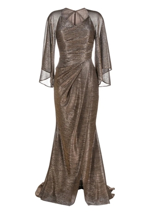 Talbot Runhof sweetheart-neck draped gown - Gold