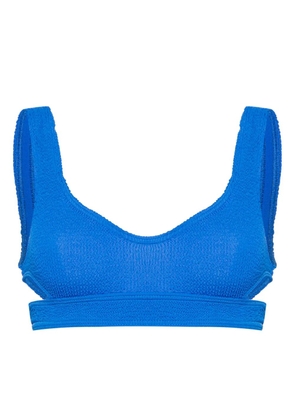 Bond-eye Nino smocked bikini top - Blue