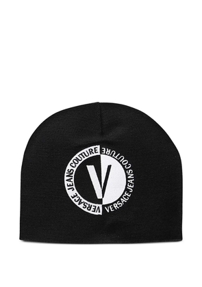 Versace Jeans Couture embroidered-logo beanie hat - Black