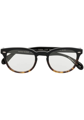 Oliver Peoples tortoiseshell-effect round-frame glasses - Black