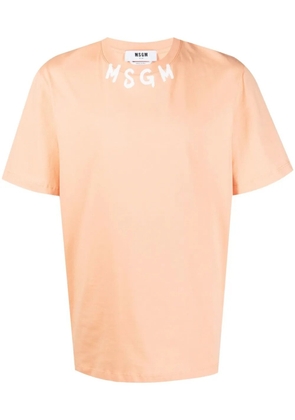 MSGM logo-print cotton T-shirt - Orange