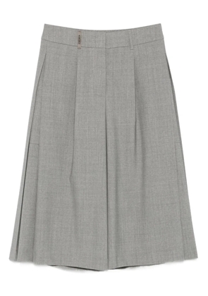 Peserico pleated wool-blend knee-length shorts - Grey