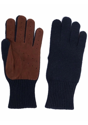 Brunello Cucinelli perforated cashmere gloves - Blue