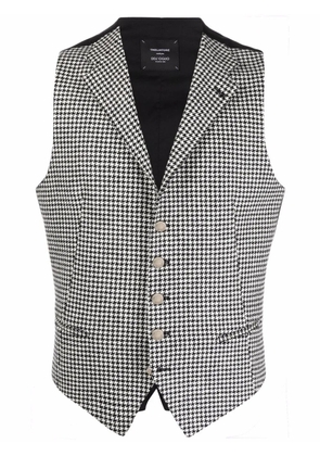 Tagliatore houndstooth single-breasted waistcoat - Black