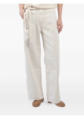 Le Jean tie-waist patch-pocket jeans - White