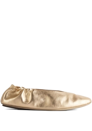 Marsèll Strascico elastic-trim leather ballet flats - Gold