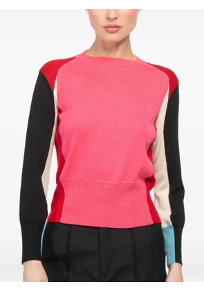 Shiro Sakai colour-block crew-neck sweater - Pink