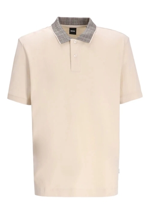 BOSS contrast-collar polo shirt - Neutrals