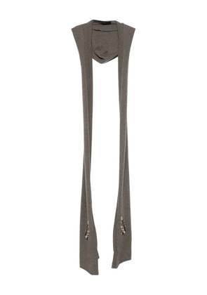 Ziggy Chen patterned intarsia-knit scarf - White