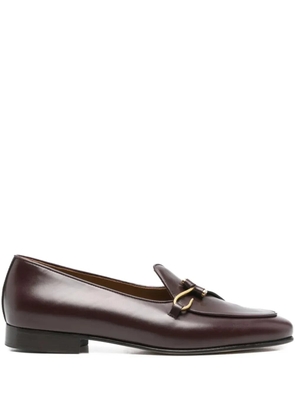 Edhen Milano metal-buckle suede loafers - Brown