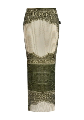 Jean Paul Gaultier Re-edition - The Green Cartouche printed maxi skirt - Neutrals