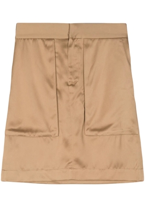 SA SU PHI panelled elasticated-waistband skirt - Brown