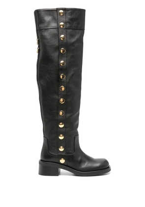 Moschino 50mm stud-embellished above-the-knee boots - Black