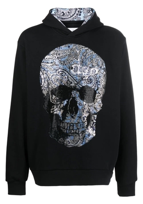 Philipp Plein rhinestone-embellished skull hoodie - Black