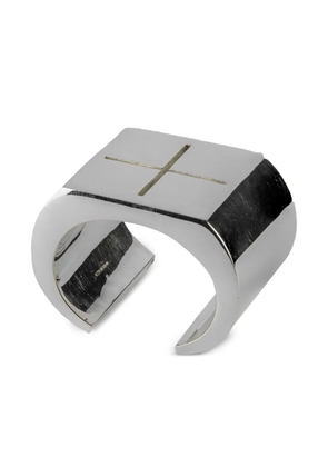 Parts of Four silver-plated Crescent Plane cuff bracelet