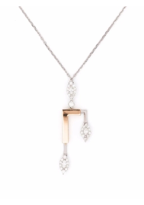 Yeprem 18kt gold diamond structured pendant necklace - Silver