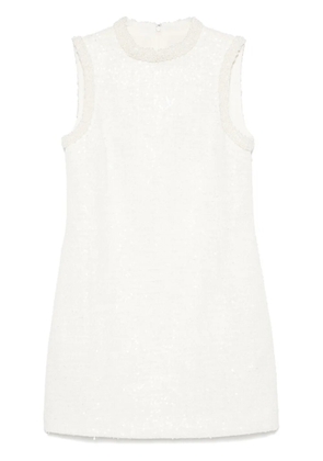 Self-Portrait sequin-embellished bouclé dress - Neutrals