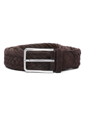Canali braided suede belt - Brown