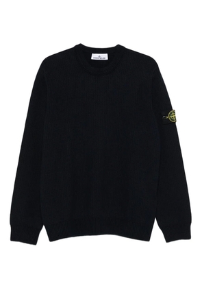 Stone Island ribbed-knit logo-patch sweater - Blue