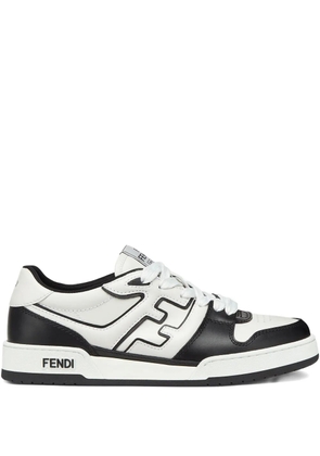 FENDI Match leather sneakers - White