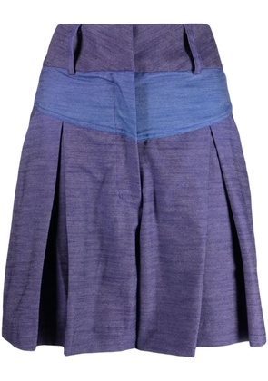 Bambah Ocean pleated linen shorts - Blue