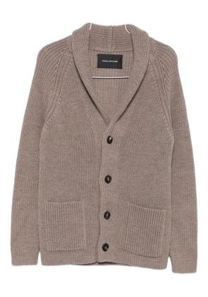 Tagliatore pocket shawl-collar cardigan - Brown