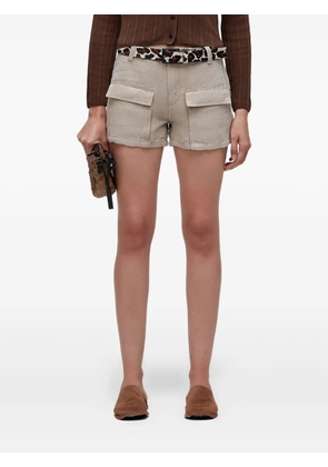 Osklen cargo pocket linen mini shorts - Neutrals