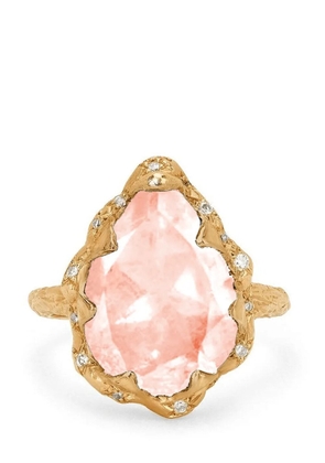 Logan Hollowell 14kt yellow gold Queen Water Drop morganite and diamond ring
