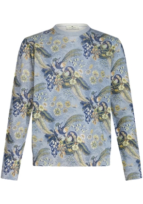 ETRO Pegaso-jacquard cotton jumper - Blue