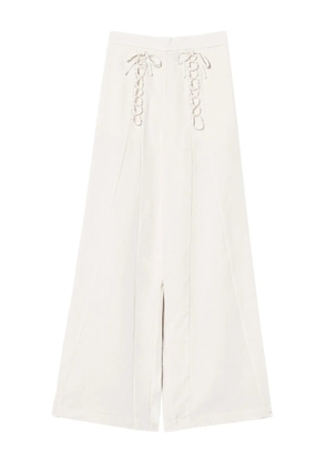 TWINSET lace-up trousers - White