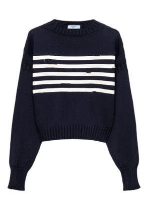 Prada striped cotton sweater - Blue