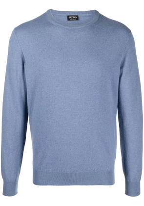 Zegna ribbed-knit crew neck sweater - Blue