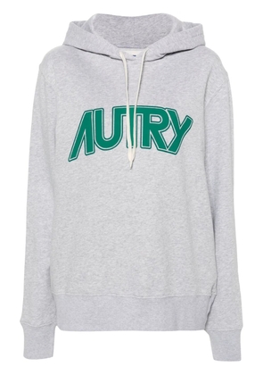 Autry logo-print mélange hoodie - Grey