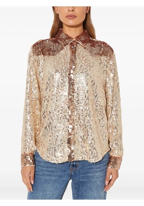 One Teaspoon sequin-embellished button shirt - Gold