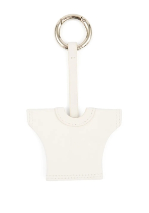 MM6 Maison Margiela t-shirt leather charm keyring - White