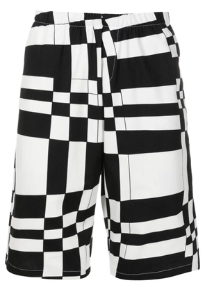 Amir Slama graphic-print knee-length shorts - Black