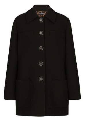 Dolce & Gabbana galalith-button crepe peacoat - Black