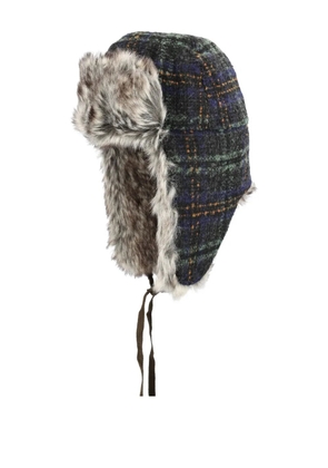 Kangol check-pattern earflap hat - Blue