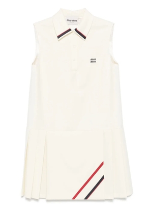 Miu Miu pleated shirt dress - Neutrals