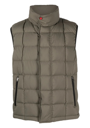 Kiton zip-up quilted down gilet - Green