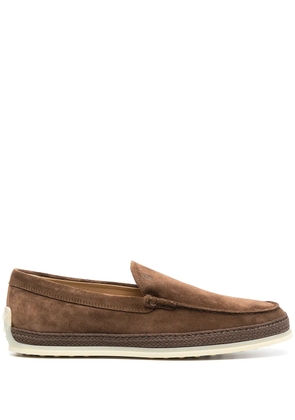 Tod's espadrille-detail loafers - Brown