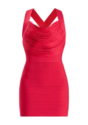 Hervé Léger crossover-strap mini dress - Red