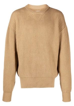 Jil Sander crew-neck ribbed-knit jumper - Neutrals