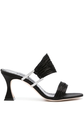Manolo Blahnik 70mm Chinap satin sandals - Black